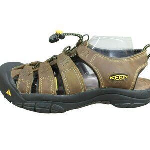 Keen New Port Brown Leather Adjustable Bungee Cord Outdoor Sandals Size 11